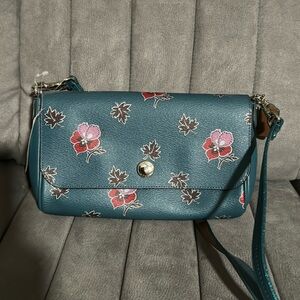 Coach Blue Floral Shoulder Bag